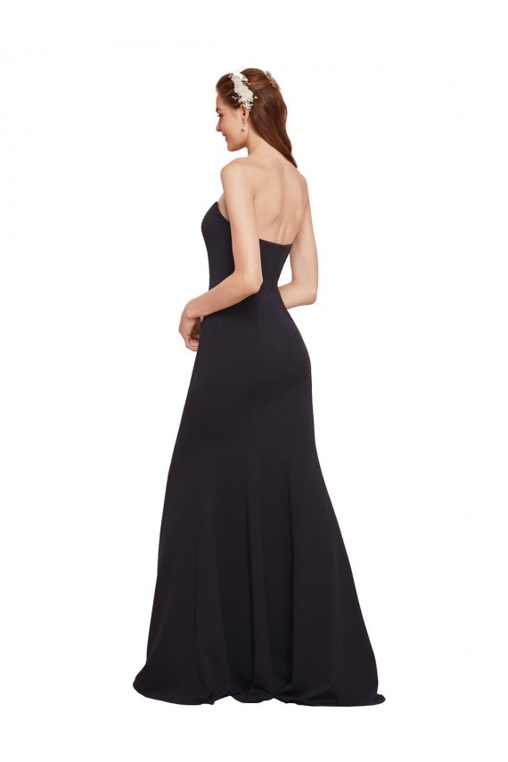 Outlet Strapless Bodycon Long Crepe Prom Dress with High Slit UK