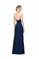 Outlet Strapless Fit and Flare Long Crepe Prom Dress with Knot and Slit UK