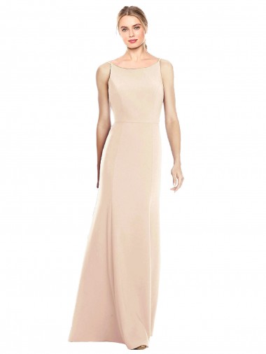 Outlet V-Spaghetti Strap Open Back Bateau Neck Trumpet Prom Dress UK