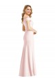 Outlet Off the Shoulder Notch Trumpet Crepe Prom Dress with Front Slit UK