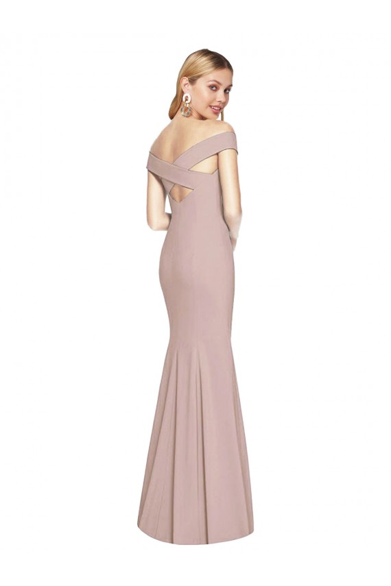 Outlet Off the Shoulder Criss Cross Back Trumpet Prom Dress UK