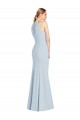 Outlet Full Length Sleeveless Halter Prom Dress with Keyhole Back UK