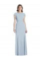 Outlet Bateau Neck Cap Sleeves Open Back Trumpet Prom Dress UK