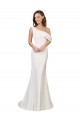Outlet One Shoulder Crepe Prom Dress with Draped Off the Shoulder Strap UK