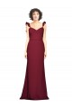 Outlet Crepe Slip Prom Dress with Ruffled Straps UK