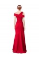 Outlet Sleeveless Ruched Crepe Mermaid Prom Dress with Off The Shoulder Detail UK