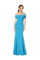 Outlet Off the Shoulder Crepe Prom Dress with Fitted Silhouette UK
