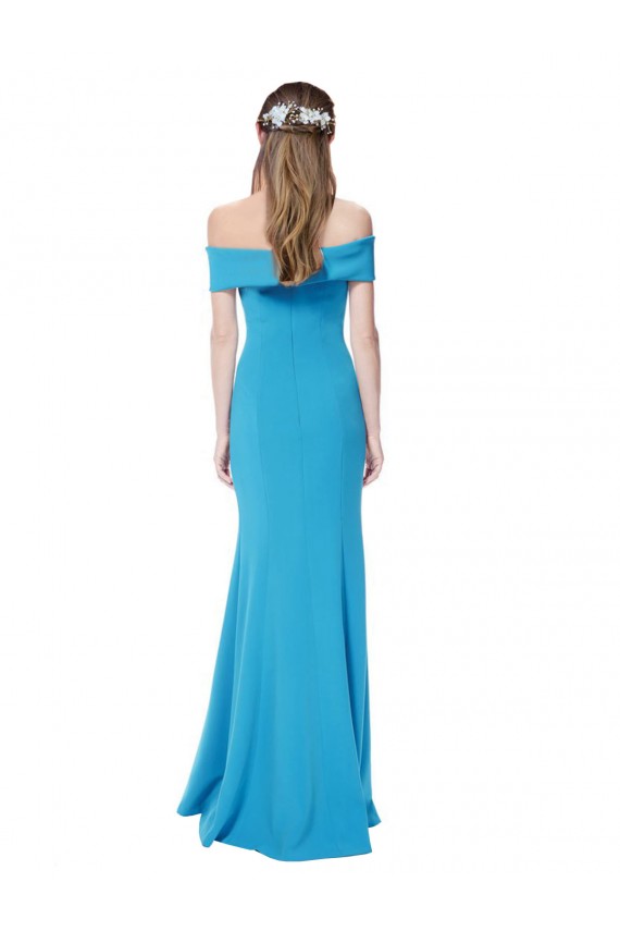 Outlet Off the Shoulder Crepe Prom Dress with Fitted Silhouette UK