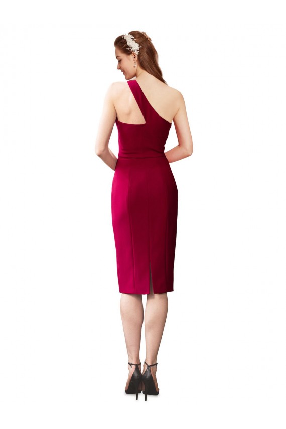 Outlet One Shoulder Short Crepe Cocktail Prom Dress / Homecoming Dress UK
