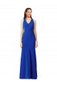 Outlet Halter V-Neck Long A-Line Crepe Prom Dress UK