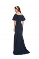 Outlet Off the Shoulder Crepe Prom Dress with Short Ruffle Sleeves. UK