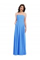 Outlet Strapless Pleated Skirt Crepe Prom Dress with Pockets UK