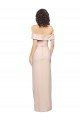 Outlet Off the Shoulder Long Crepe Prom Dress with Waist Tie and Slit UK