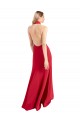 Outlet Sleek Fit and Flare High Neck Halter Stretch Crepe Prom Dress with Open Back UK