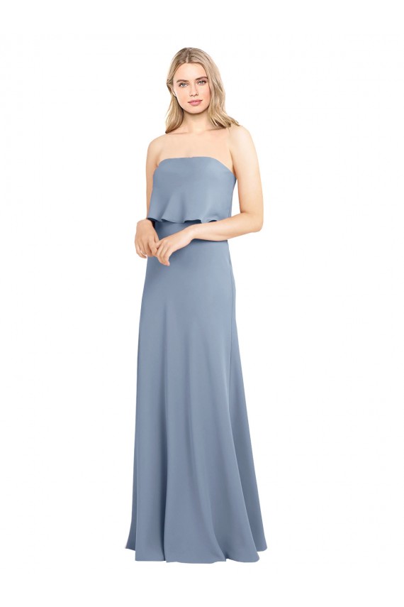 Outlet High Neck Sheath Sleeveless Stretch Crepe Prom Dress UK