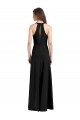 Outlet Sleek Halter V-Neck Long A-Line Stretch Crepe Prom Dress with Front Slit UK
