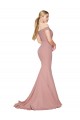 Outlet Off the Shoulder Sweetheart Long Sweep Train Crepe Prom Dress UK