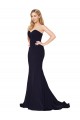 Outlet Sweetheart High Neck Sweep Train Sleeveless Crepe Prom Dress UK