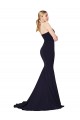 Outlet Sweetheart High Neck Sweep Train Sleeveless Crepe Prom Dress UK