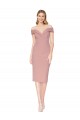 Outlet Knee Length Off the Shoulder Sweetheart Crepe Cocktail Prom Dress / Homecoming Dress UK