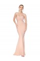 Outlet Sweetheart Shirred Neck Long Floor Length Crepe Prom Dress UK