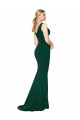 Outlet V-Neck Floor Length Long Crepe Mermaid Prom Dress UK