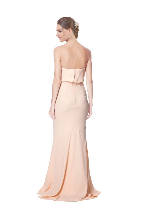 Outlet High Neck Strapless Long Crepe Maxi Prom Dress with Overlay UK