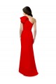 Outlet High Neck Ruffle Frill One Shoulder Maxi Crepe Prom Dress UK