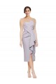 Outlet Short Strapless Crepe Cocktail Prom Dress / Homecoming Dress with Ruffles UK