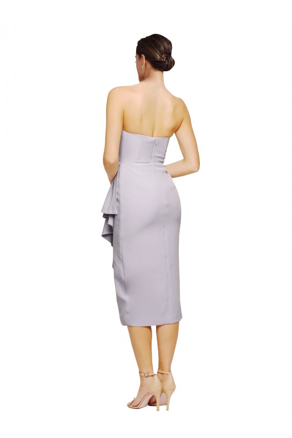 Outlet Short Strapless Crepe Cocktail Prom Dress / Homecoming Dress with Ruffles UK