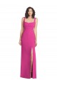 Outlet Wide Strap Notch Empire Waist Bridesaid Dress with Front Slit UK