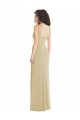 Outlet Wide Strap Slash Cutout Empire Crepe Prom Dress with Front Slit UK