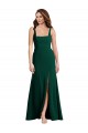 Outlet Square Neck Trumpet Maxi Prom Dress with Front Slit UK