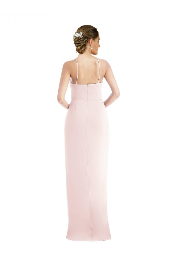 Outlet Halter Draped Tulip Skirt Maxi Prom Dress UK