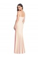 Outlet Seamed Bodice Crepe Trumpet Prom Dress with Front Slit UK