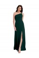 Outlet A-Line Slim One Shoulder Crepe Prom Dress with Asymmetrical Straps and Side Slit UK