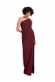 Outlet Sleek One Shoulder Long Crepe Prom Dress with Daring Slit UK