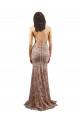 Outlet Floral Patterned Backless V-Neckline Sequin Prom Dress UK