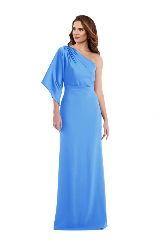 Outlet One Shoulder Bell Sleeves Trumpet Prom Dress UK