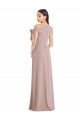 Outlet Off the Shoulder Tie Detail Maxi Crepe Prom Dress with Front Slit UK
