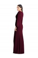 Outlet Long Puff Sleeve V-Neck Trumpet Maxi Prom Dress UK