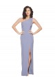 Outlet Floor Length One Shoulder Crepe Prom Dress with Pencil Skirt and Side Split UK