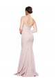 Outlet Straight Neck Long Strapless Crepe Prom Dress with Soft Tulle Overlay and Small Train UK