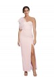 Outlet One Shoulder Tulle Overlay Sweetheart Neckline Long Crepe Prom Dress with Thigh Split UK