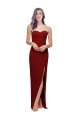 Outlet Straight Pencil Skirt Long Sweetheart Crepe Prom Dress with High Side Split UK