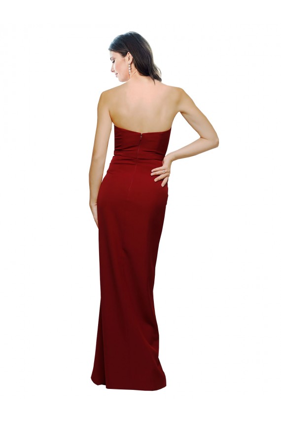 Outlet Straight Pencil Skirt Long Sweetheart Crepe Prom Dress with High Side Split UK
