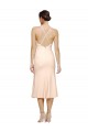 Outlet Midi Length V-Neckline Crepe Cocktail Prom Dress / Homecoming Dress with Thin Straps and Fulted Skirt UK