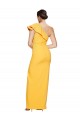 Outlet One Shoulder Floor Length Crepe Prom Dress with Thigh High Split UK