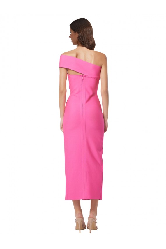 Outlet One Shoulder Neckline Short Midi Length Crepe Cocktail Prom Dress / Homecoming Dress UK