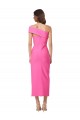 Outlet One Shoulder Neckline Short Midi Length Crepe Cocktail Prom Dress / Homecoming Dress UK
